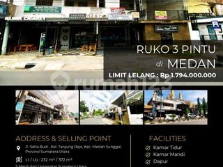 Ruko 3 Pintu 2 Lantai untuk Investasi di Medan