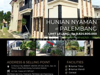 Hunian Mewah 2 Lantai Nyaman dan Eksklusive di Palembang