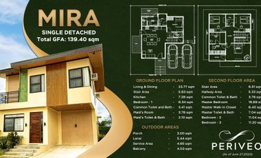 Single Detached House and Lot in Periveo at Brgy. Mabini, Lipa City, Batangas
