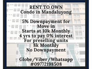 1BR Cheapest 10k Monthly RFO Condo Mandaluyong MOVEIN RENT TO OWN PIONEER BGC