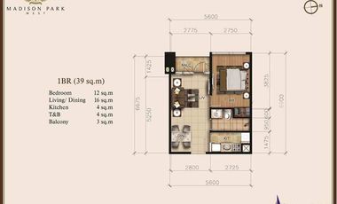 Madison Park West 1 bedroom with balcony, For Sale in BGC, Taguig.