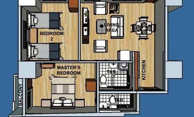 2BR Condo Unit for Sale in Almanza Uno, Las Piñas City at Cityland Two Premier | 67.97sqm