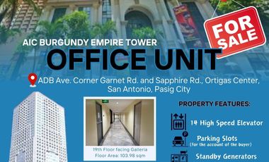 UNIT 1902 AIC BURGUNDY TOWER, ORTIGAS CENTER