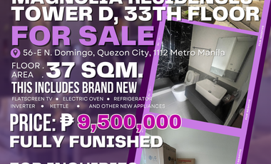 MAGNOLIA RESIDENCES TOWER D 33TH FLOOR FOR SALE