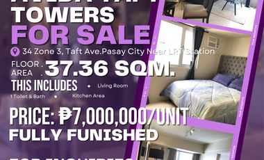 1 Bedroom Condo for Sale at Avida Towers Prime Taft Tower 1, Pasay