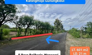 Jual tanah pinggir jalan raya pindul Bejiharjo Gunung Kidul Strategis