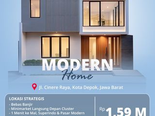 Rumah Modern 2 Lantai Cluster OZ Residence Cinere Depok