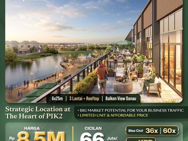 Rukan 3 Lantai The Riverside dengan Rooftop di PIK 2 | Lamudi.co.id