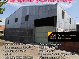 JUAL SEWA Gudang Gunung Anyar Tambak Merr Surabaya Timur Rungkut