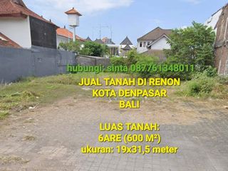 tanah 600m2 jaya giri renon kawasan elit