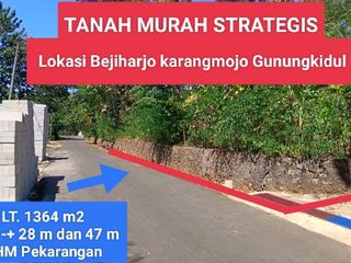 Jual Tanah Murah pinggir jalan Bejiharjo Karangmojo Gunungkidul
