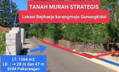 Jual Tanah Murah pinggir jalan Bejiharjo Karangmojo Gunungkidul