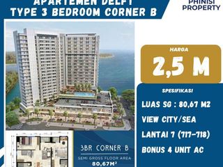 DIJUAL APARTEMEN 3BR DI DELFT APARTMENT CITRALAND CITY LOSARI CPI