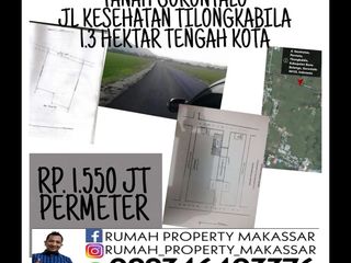 TURUN HARGA Dijual Tanah 1,3 Ha Gorontalo. SHM Hadap Utara, kotak