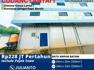 Disewa Gudang Hanya Lantai 1 di Batu Ampar Batam