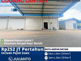 Disewa Gudang Hanya Lantai 1 Siap Pakai di Batu Ampar Batm