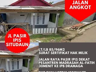 Rumah Kampung Pinggir Jalan Angkot 96m2 SHM Bogor Pasir Ipis Situdaun Tenjolaya