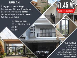 Rumah 2 Lantai Cluster strategis akses tol Jor Jatiasih Bekasi