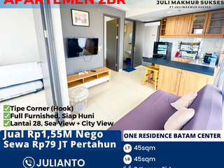 Dijual Apartemen 2BR Full Furnished Siap Huni di One Residence Batam