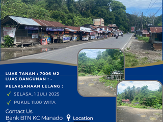 Dijual sebidang tanah di Jl. Trans Sulawesi, Minahasa Selatan