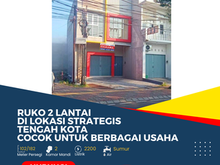 Ruko 2 Lantai Lokasi Strategis Tengah Kota, Cocok untuk Berbagai Usaha