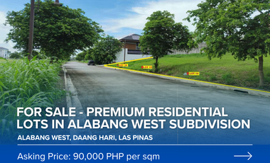 For Sale – Premium Adjacent Residential Lots in Alabang West Subdivision