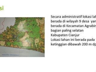Jual Tanah Perkebunan 5000 Hektar Di Agrabinta Cianjur