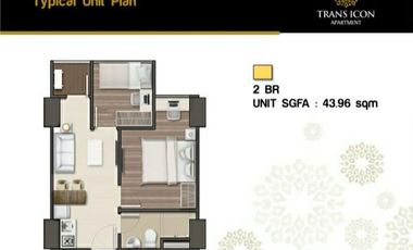 Apartemen Trans Icon CONNECTING POOL VIEW 2BR-A LANTAI 06-11
