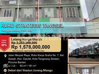 Ruko Letak Strategis di Ruko 3 Lantai di Tangerang Selatan