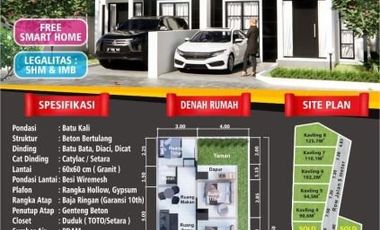 Rumah baru bangunjiwo murah gratis biaya notaris dan balik nama lokasi sangat strategis