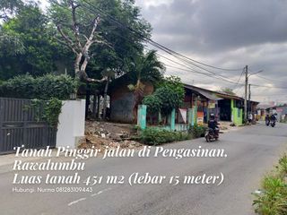 Tanah Luas 471m2, Lebar 15 meter PinggiR Jalan di Rawalumbu Bekasi