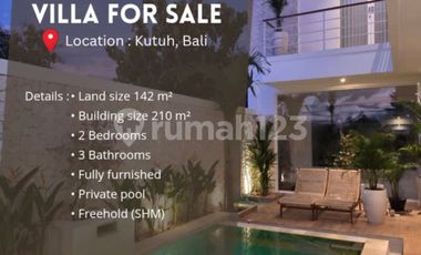 Dijual Villa Premium 2Br Design Modern Lokasi Kutuh