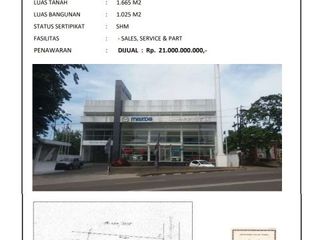 Jual Gedung Ex Showroom Kota Baru JAMBI Lokasi Suka Karya