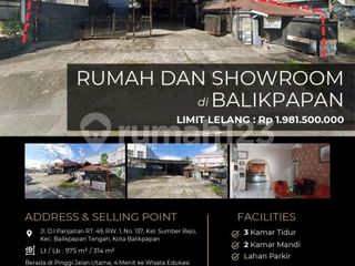 Rumah dan Showroom Luas Strategis di Balikpapan