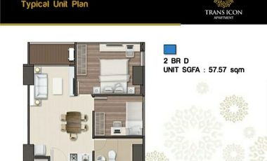 Apartemen Trans Icon 2BR-D CITY AND POOL VIEW LANTAI 06-11