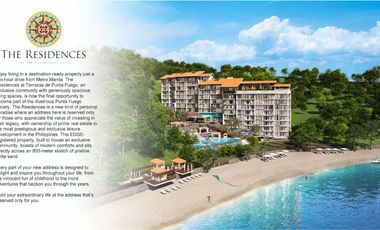 Premier Luxury 1-Bedroom Beach Front Condo Unit in Nasugbo, Batangas at The Residences at Terrazas De Punta Fuego