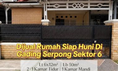 Jual Rumah Sektor 6 Gading Serpong Tangerang Siap Pakai Lokasi Sangat Strategis