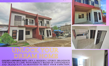For Sale; Brandnew 2 Storey Townhouse with 3 Bedrooms with Balcony and Carport in Lipata Minglanilla Cebu
