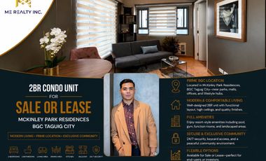 2BR Condo Unit for Sale or Lease in McKinley Park Residences BGC Taguig City