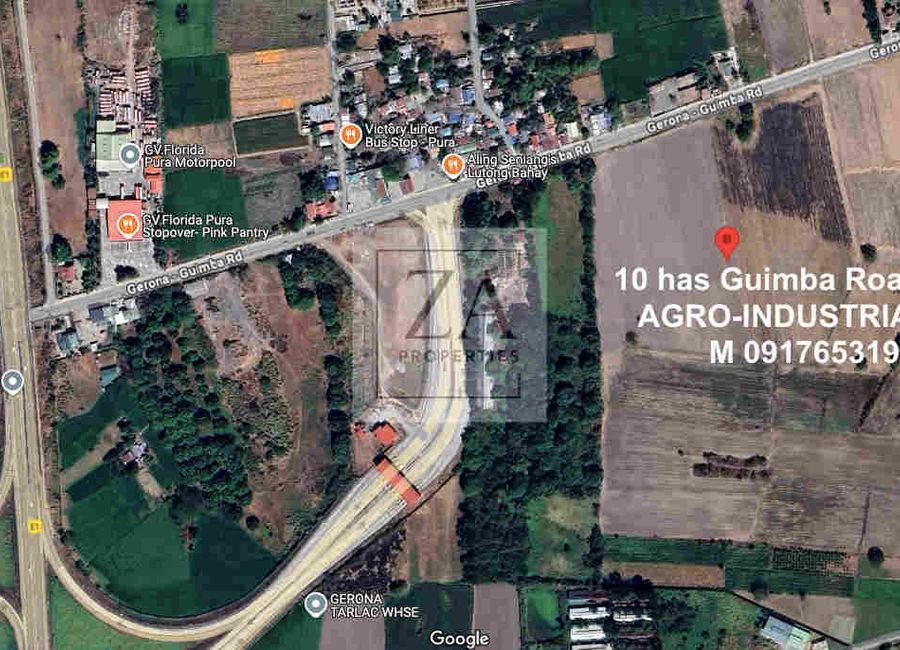 10 Hectares Agro-Industrial Land Gerona Guimba Road – Near TPLEX Entry ...