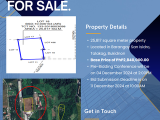 Lot for Sale in Talakag Bukidnon