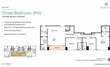 PENTHOUSE UNITS FOR SALE IN ORTIGAS/3 BR ALL BR ENSUITE WITH T&B