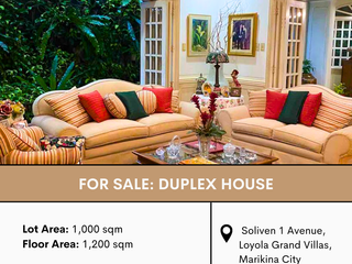FOR SALE 2 Duplex Houses in Soliven 1 Avenue, Loyola Grand Villas, Marikina City