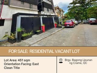 FOR SALE Residential Vacant Lot located at Brgy. Bagong Lipunan ng Crame, Quezon City