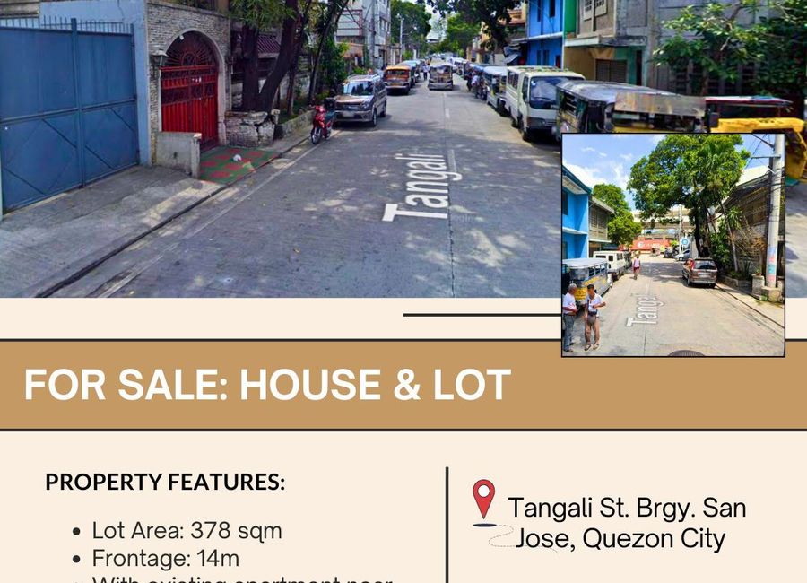 FOR SALE House & Lot located in Tangali St., Brgy. San Jose, Quezon ...