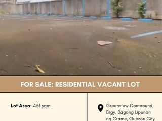FOR SALE Residential Vacant Lot located at Greenview Compound, Brgy. Bagong Lipunan ng Crame, Quezon City