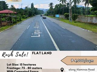 RUSH SALE: FLAT LAND located along Alaminos Road Lipa Batangas City