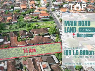 Main road land 14 Are atau 1400 m2 at Gatot Subroto Timur or Nangka Selatan Denpasar Bali
