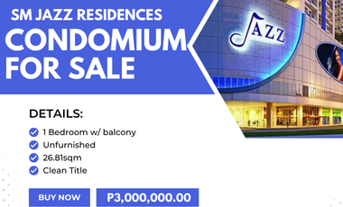 1 Bedroom Condominium with Balcony for Sale at SM Jazz Residences Makati for ₱3,000,000