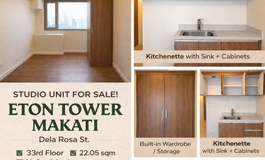 Studio Unit for Sale! at Eton Tower Makati at Eton Tower Makati, Dela Rosa St.